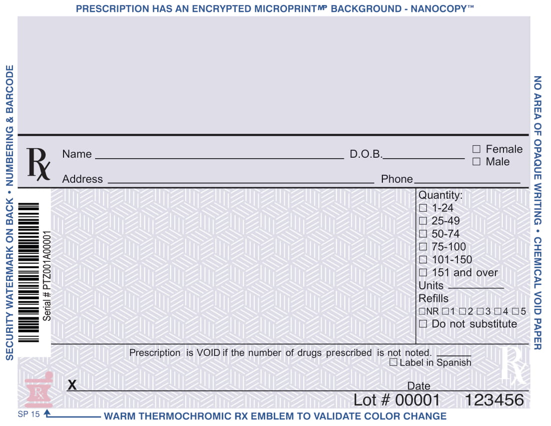 California Compliant Prescription Pads Compliant Secure Rx Forms & Rx